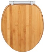 WENKO 25224100 - Deska sedesowa BAMBOUSA 34,5x40,5 cm brązowa/srebrna