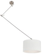 Inteligentna lampa wisząca stalowa z kloszem białym 35 cm w tym Wifi A60 - Blitz