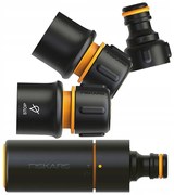 Zestaw podstawowych końcówek do węży ogrodowych FISKARS, czarne