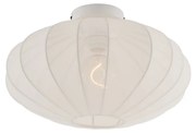 Biała lampa sufitowa w stylu japandi z abażurem z tkaniny - Bida