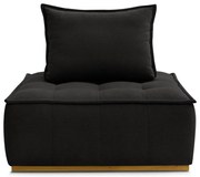 Czarny fotel z tkaniny szenilowej Elisa – Bobochic Paris