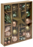 Komplet bombek i ozdób świątecznych, 60 sztuk