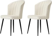 Zestaw krzeseł do jadalni Rubi Cream and Black, 2 szt.