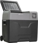 HOMCOM Lodówka samochodowa 50L do -20C panel dotykowy 2 koła rączka teleskopowa przenośna szara | Aosom PL