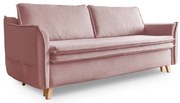 Jasnoróżowa rozkładana sofa 225 cm Charming Charlie – Miuform
