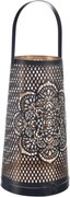 InDecor Świecznik metalowy Mandala czarny, 17 x 17 x 30 cm, L