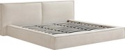 Łóżko ze skrzynią 200 x 200 cm - Sztruks - Beż - TAVESO
