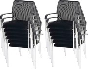 Krzesło dla gości Tucson (zestaw 12 sztuk),  siedzisko czarne, oparcie czarne