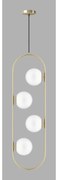 Lampa wisząca w kolorze złota ze szklanym kloszem Club – Squid Lighting
