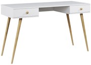 Białe biurko do toaletki z 2 szufladami F0-N37