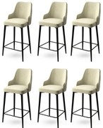 Zestaw krzeseł barowych Enox Cream and Black, 6 szt., 6 szt.