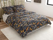 PrzytulneMieszkanie.pl PrzytulneMieszkanie.pl Pościel z mikrowłókna BUTTERFLY GARDEN niebiesko-szara Rozmiar pościeli: 70 x 90 cm | 140 x 200 cm