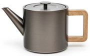 Szary dzbanek do herbaty ze stali nierdzewnej z sitkiem 1,1 l Duet Narvik – Bredemeijer