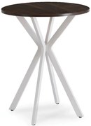 Okrągły orzechowy stolik na białej nodze 60cm Kaxi 4XF7-C38