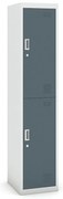 Szafka skrytkowa S3, 2 schowki, 1800 x 380 x 450 mm, demontaż, zamek cylindryczny, drzwi ciemnoszare