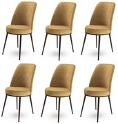 Zestaw krzeseł do jadalni Dexa Cappuccino and Brown, 6 szt., 6 szt.