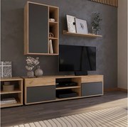 Ściana w salonie złoty dąb power/antracyt 139.8x35.4x38.9 berno