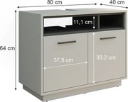 Szafka pod umywalkę szary 80x40x64 beatrice