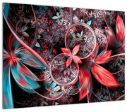 Abstrakcyjny obraz egzotycznych kwiatów (70x50 cm)