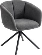 HOMCOM Fotel, tapicerowany z wygodnym siedziskiem, obrotowy, miękki materiał, do 120 kg, Ciemnoszary