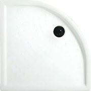 Półokrągły biały brodzik "Matera" z ceramiki antypoślizgowej z podniesionymi krawędziami 90x90 cm