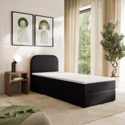 Masseno Łóżko kontynentalne CERIA z pojemnikiem na pościel 80x200 cm - Czarny, KRONOS 07