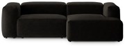 Czarny narożnik (prawostronny/z szezlongiem) Bergamo – Cosmopolitan Design