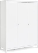 Trzydrzwiowa szafa ubraniowa na nóżkach Madrid 3D biały mat