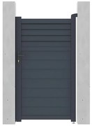 Skrzydłowa, aluminiowa furtka z żaluzją Dł.103 x Wys.181 cm antracytowa VIAZO