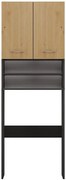 Szafka nad pralkę z półkami - antracyt + dąb artisan S3-R65