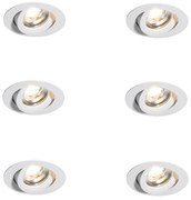 Set van 6 moderne inbouwspots wit 8,2cm incl. LED IP54 ultra slim - Pupil Nowoczesny Oswietlenie wewnetrzne