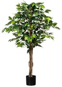 Sztuczna roślina Ficus Benjamin, 130 cm, zielona