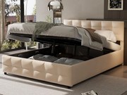 Łóżko 180x200cm z weluru - z stelażem na listwy - Beżowe