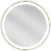 Mexen Esso lustro łazienkowe podświetlane, okragłe 70 cm, LED 6000K, antypara, rama złota szczotkowana - 9825-070-070-611-50