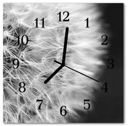 Zegar szklany kwadratowy Dmuchawiec