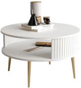 Biały okrągły stolik kawowy z półką S0-Z71