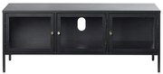 Czarna metalowa szafka pod TV 132x52 cm Carmel – Unique Furniture