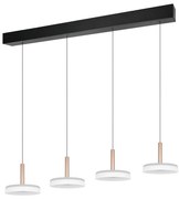 Lampa wisząca LED w czarno-biało-złotym kolorze ze ściemniaczem i szklanym kloszem Celeste – Trio