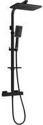 Mexen CQ54 zestaw prysznicowy natynkowy z deszczownicą i baterią termostatyczną, czarny/chrom - 772505495-71