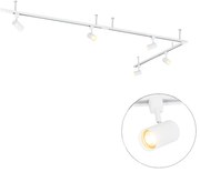 Nowoczesny wiszący system oświetlenia szynowego z 5 reflektorami białymi 1-fazowymi - Iconic Jeana