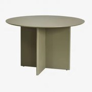 Okrągły Stół Jadalniany Z Mdf (ø120 Cm) Saonara Salvia Zieleń - Sklum