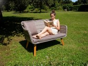 Dwuosobowa sofa ogrodowa z technorattanu