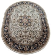 Kremowy owalny dywan w klasycznym stylu P5-K14