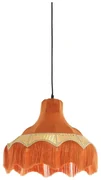 Pomarańczowa lampa wisząca z tekstylnym kloszem ø 40 cm Mizia – Light &amp; Living