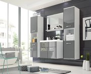 MINIO go for it, Meble łazienkowe MONTANA XL w kolorze biały/szary połysk