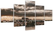 Obraz - pochmurna Praga (125x70 cm)