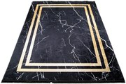 Dywan Glamour Czarny Ze Złotą Ramką P6-F21