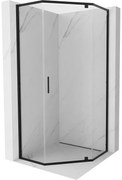 Mexen Exo kabina prysznicowa pięciokątna uchylna 90 x 90 cm, transparent, czarna - 812-090-090-70-00