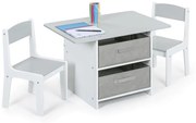 Stolik dziecięcy z 2 krzesłami STORAGE, biały/szary