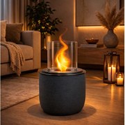 Kominek bioetanolowy RAFFAELLO z żeliwa szarego, wolnostojący, do użytku wewnątrz i na zewnątrz, śr. 35 x wys. 55 cm